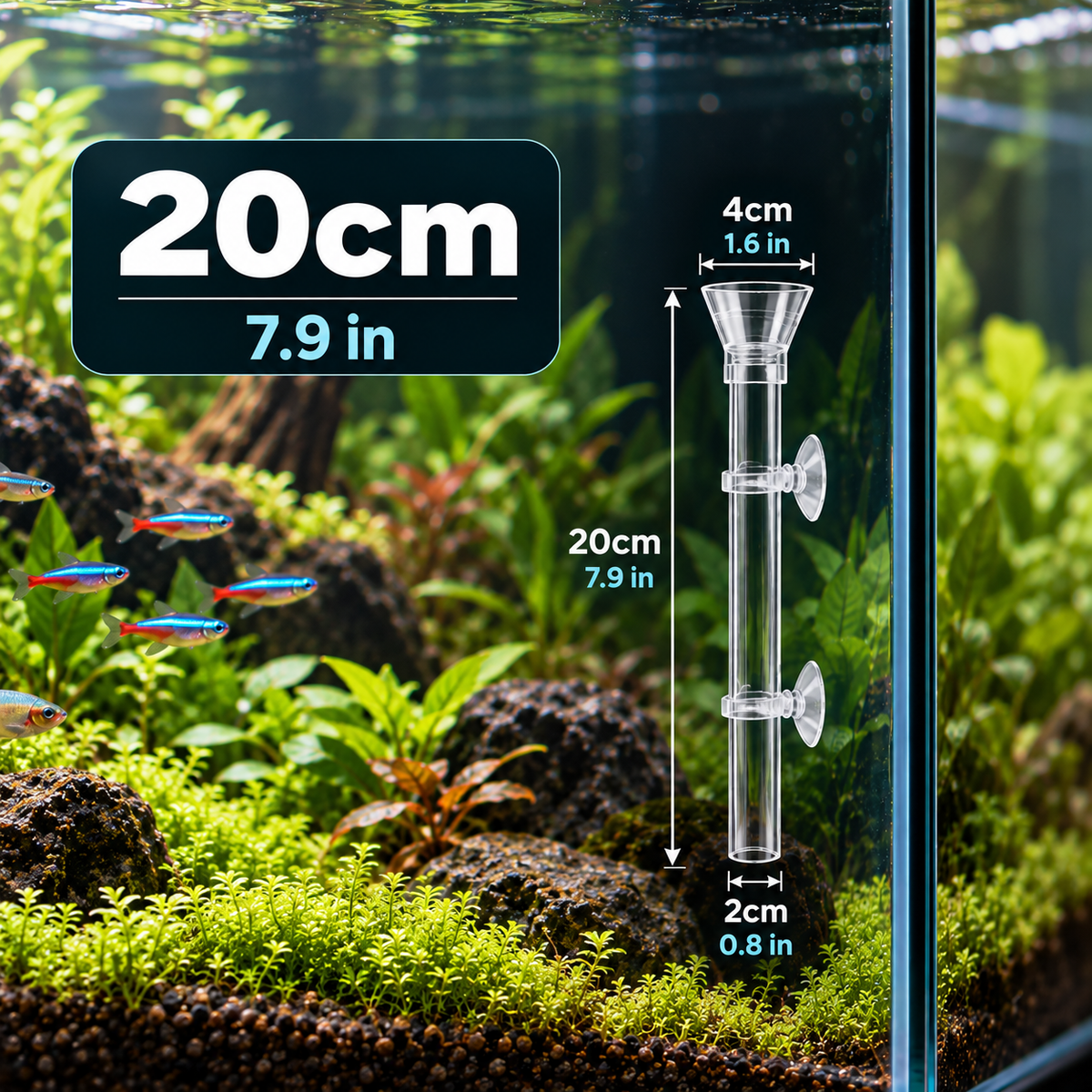 Acrylic Aquarium Feeding Tube & Dish