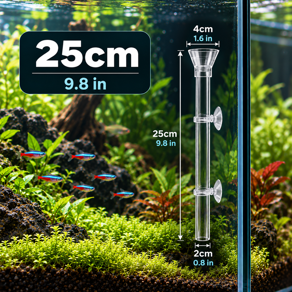 Acrylic Aquarium Feeding Tube & Dish