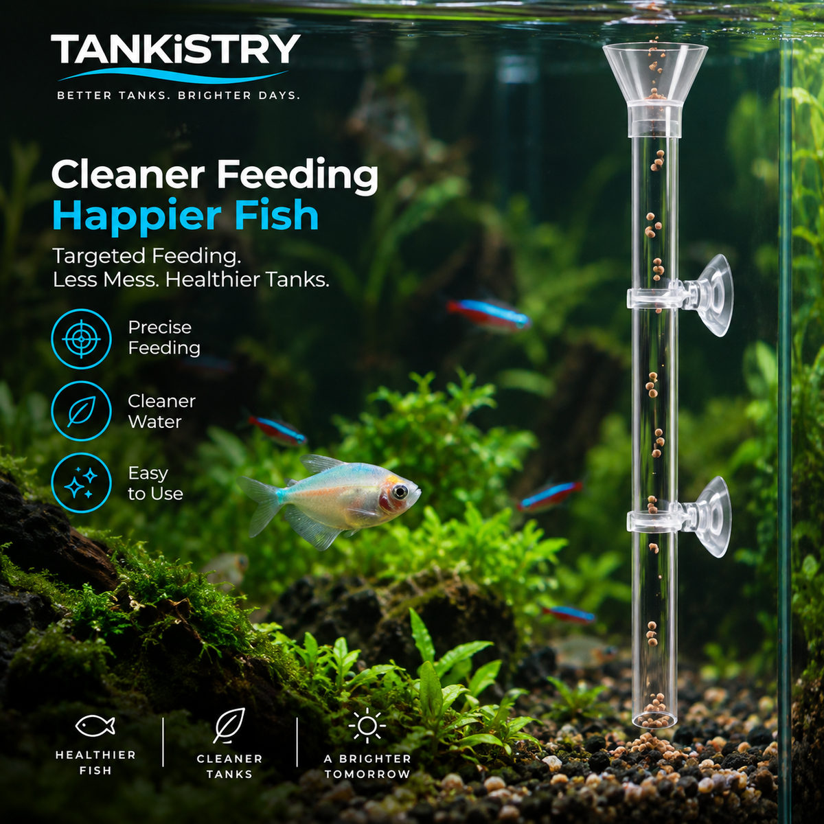 Acrylic Aquarium Feeding Tube & Dish