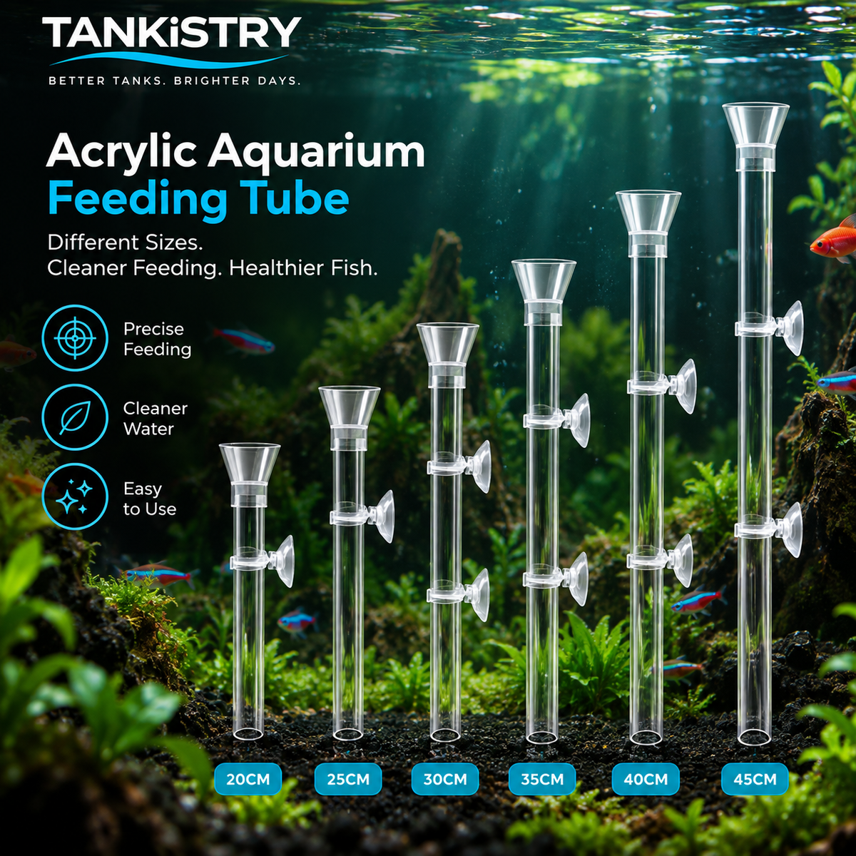 Acrylic Aquarium Feeding Tube & Dish