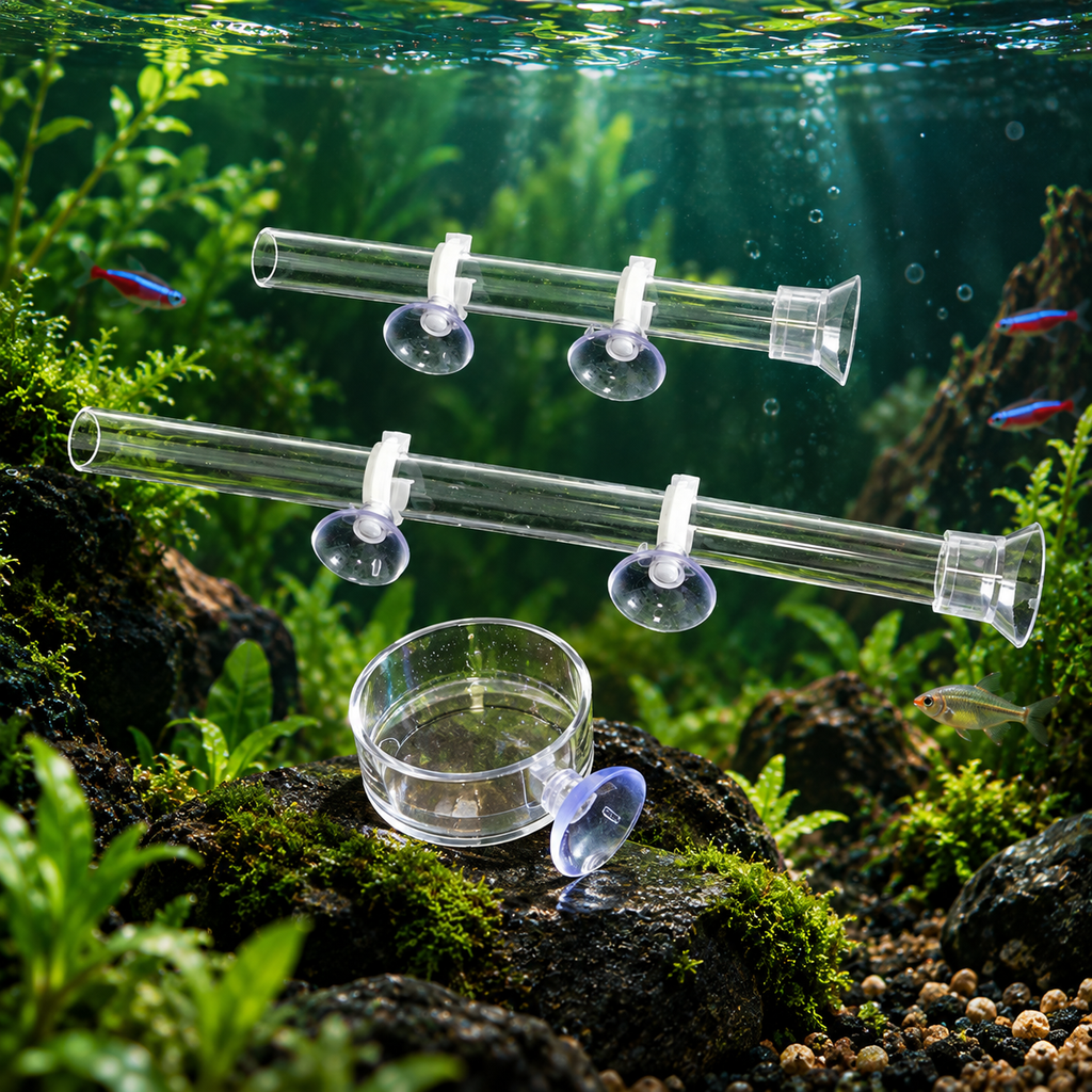 Acrylic Aquarium Feeding Tube & Dish