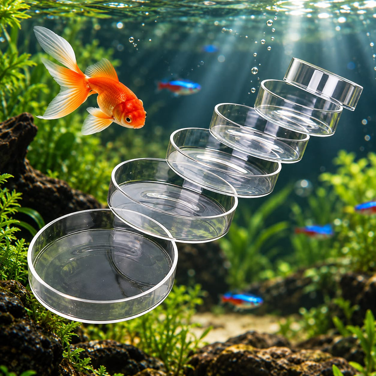 Clear Aquarium Feeding Dish